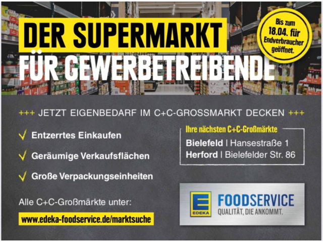 Edeka Foodservice Großmarkt für ALLE geöffnet